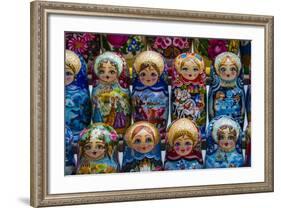 Russian Dolls for Sale as Souvenirs in Kiev (Kyiv), Ukraine, Europe-Michael-Framed Photographic Print