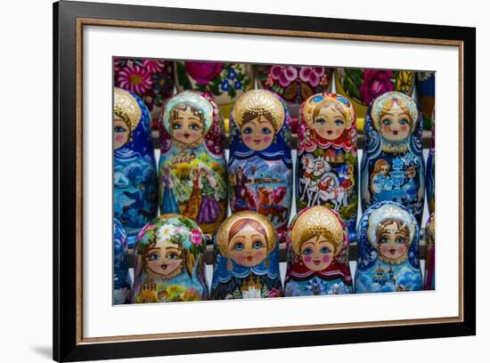 Russian Dolls for Sale as Souvenirs in Kiev (Kyiv), Ukraine, Europe-Michael-Framed Photographic Print