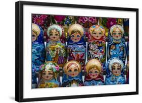 Russian Dolls for Sale as Souvenirs in Kiev (Kyiv), Ukraine, Europe-Michael-Framed Photographic Print