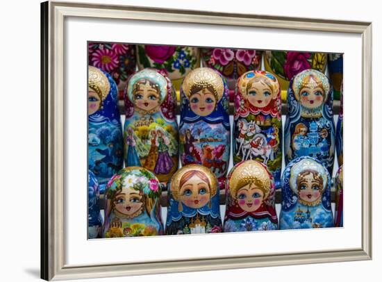 Russian Dolls for Sale as Souvenirs in Kiev (Kyiv), Ukraine, Europe-Michael-Framed Photographic Print