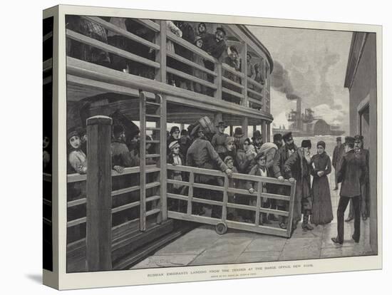 Russian Emigrants Landing from the Tender at the Barge Office, New York-Amedee Forestier-Stretched Canvas