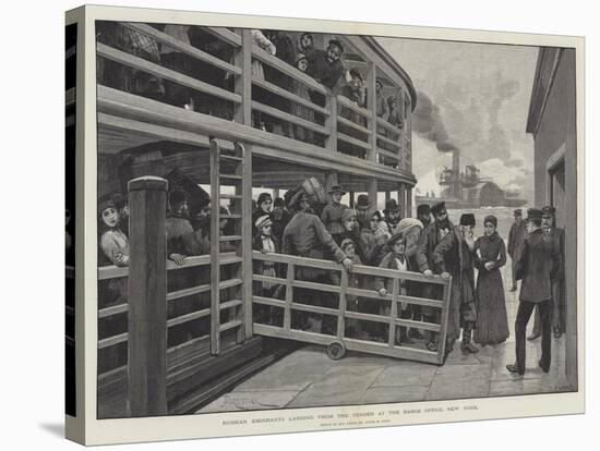 Russian Emigrants Landing from the Tender at the Barge Office, New York-Amedee Forestier-Stretched Canvas