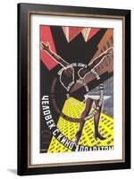 Russian Film Poster with Limbs-null-Framed Art Print