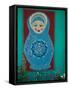 Russian Folk Art at the Samovar Cafe, Nikolaevsk, Kenai Peninsula, Alaska, USA-Walter Bibikow-Framed Stretched Canvas