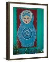 Russian Folk Art at the Samovar Cafe, Nikolaevsk, Kenai Peninsula, Alaska, USA-Walter Bibikow-Framed Photographic Print