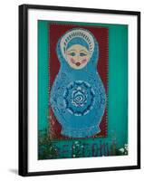 Russian Folk Art at the Samovar Cafe, Nikolaevsk, Kenai Peninsula, Alaska, USA-Walter Bibikow-Framed Photographic Print