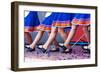 Russian Girls in Traditional Costumes Dancing on Stage. Legs Closeup-Radomir-Framed Photographic Print