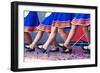 Russian Girls in Traditional Costumes Dancing on Stage. Legs Closeup-Radomir-Framed Photographic Print