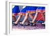 Russian Girls in Traditional Costumes Dancing on Stage. Legs Closeup-Radomir-Framed Photographic Print