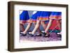 Russian Girls in Traditional Costumes Dancing on Stage. Legs Closeup-Radomir-Framed Photographic Print