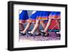 Russian Girls in Traditional Costumes Dancing on Stage. Legs Closeup-Radomir-Framed Photographic Print