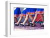 Russian Girls in Traditional Costumes Dancing on Stage. Legs Closeup-Radomir-Framed Photographic Print