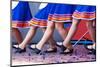 Russian Girls in Traditional Costumes Dancing on Stage. Legs Closeup-Radomir-Mounted Photographic Print