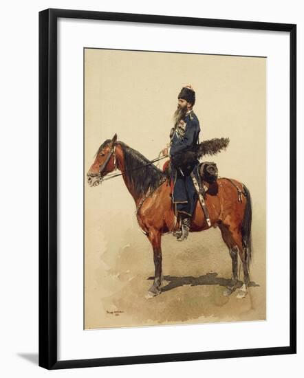 Russian Guard Cossack on Horseback, Ataman Regiment, 1884-Edouard Pinel-Framed Giclee Print