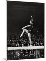 Russian Gymnast Larisa Latynina Competing on the High Beam in the Olympics-John Dominis-Mounted Premium Photographic Print