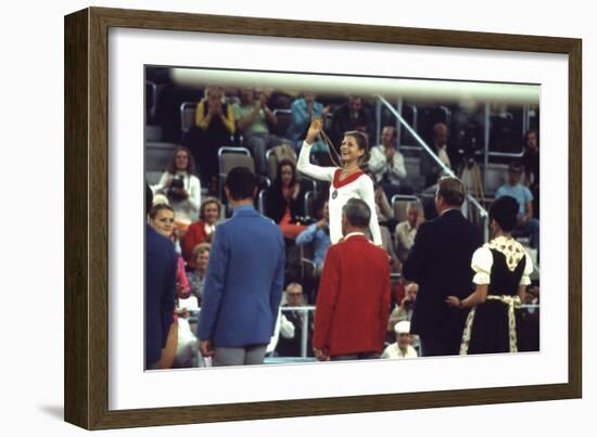 Russian Gymnast Olga Korbut Winner at the 1972 Summer Olympic Games in Munich, Germany-John Dominis-Framed Photographic Print