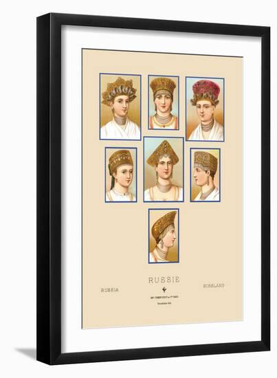 Russian Hats and Hairstyles-Racinet-Framed Art Print