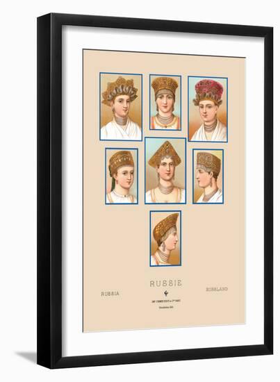 Russian Hats and Hairstyles-Racinet-Framed Art Print