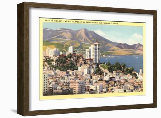 Russian Hill, Mt. Tamalpais-null-Framed Premium Giclee Print