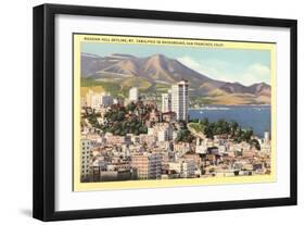 Russian Hill, Mt. Tamalpais-null-Framed Art Print