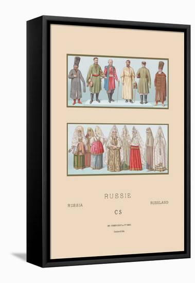 Russian Historical Figures and Popular Costumes-Racinet-Framed Stretched Canvas