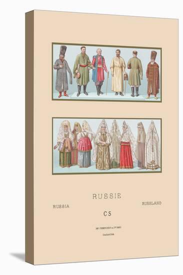 Russian Historical Figures and Popular Costumes-Racinet-Stretched Canvas