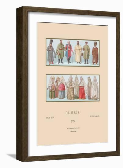 Russian Historical Figures and Popular Costumes-Racinet-Framed Art Print
