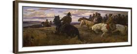 Russian Horsemen in the Steppe, 1957-V.V. Schatalin-Framed Giclee Print