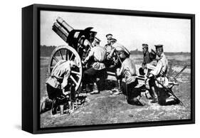 Russian Howitzer at Practice Fire, First World War, 1914-null-Framed Stretched Canvas