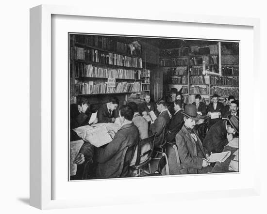 Russian Immigrants in London Library-null-Framed Art Print