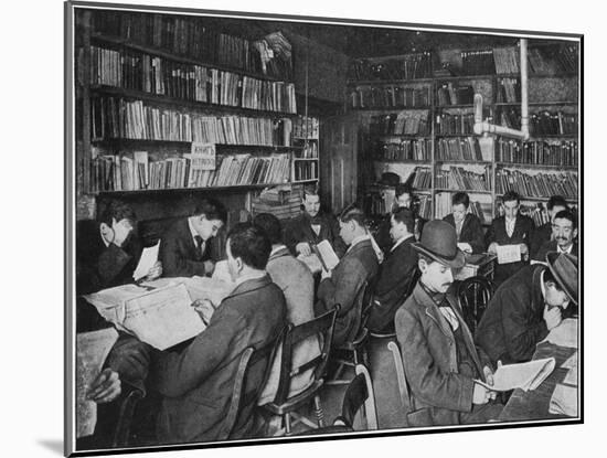 Russian Immigrants in London Library-null-Mounted Art Print