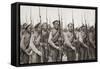 Russian Infantry on Parade and Presenting Arms During World War One-null-Framed Stretched Canvas