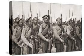 Russian Infantry on Parade and Presenting Arms During World War One-null-Stretched Canvas
