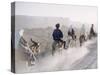 Russian Look of the Land Essay: Donkeys Carring Moslem Peasants on Dusty Road-Howard Sochurek-Stretched Canvas