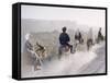 Russian Look of the Land Essay: Donkeys Carring Moslem Peasants on Dusty Road-Howard Sochurek-Framed Stretched Canvas