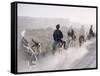 Russian Look of the Land Essay: Donkeys Carring Moslem Peasants on Dusty Road-Howard Sochurek-Framed Stretched Canvas