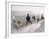 Russian Look of the Land Essay: Donkeys Carring Moslem Peasants on Dusty Road-Howard Sochurek-Framed Photographic Print