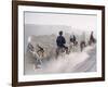 Russian Look of the Land Essay: Donkeys Carring Moslem Peasants on Dusty Road-Howard Sochurek-Framed Photographic Print