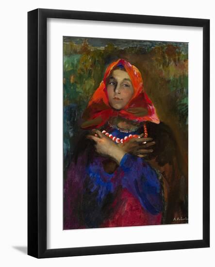 Russian Maiden in a Red Headscarf-Filipp Andreyevich Malyavin-Framed Giclee Print