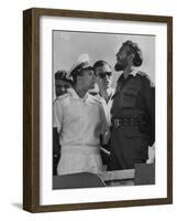 Russian Major Yuri A. Gagarin and Cuban President Fidel Castro, During July 26th Celebrations-null-Framed Photographic Print