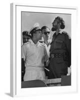 Russian Major Yuri A. Gagarin and Cuban President Fidel Castro, During July 26th Celebrations-null-Framed Photographic Print