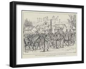 Russian Military Movements in Poland, Cossacks on the March South Passing Kuznica-Johann Nepomuk Schonberg-Framed Giclee Print