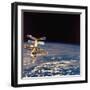 Russian Mir Space Station Seen from Aft Flight Deck of US Space Shuttle Atlantis During Docking-null-Framed Photographic Print