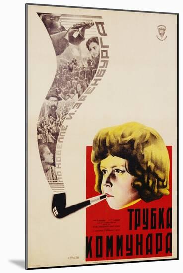 Russian Movie Poster Depicting a Child Smoking a Pipe-null-Mounted Giclee Print