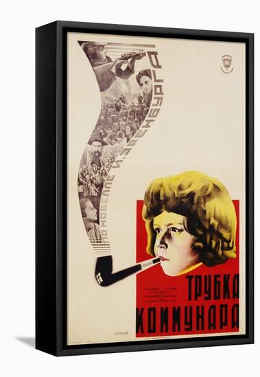 Russian Movie Poster Depicting a Child Smoking a Pipe-null-Framed Stretched Canvas