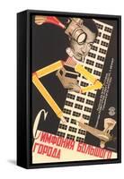 Russian Movieposter with Buikding-null-Framed Stretched Canvas