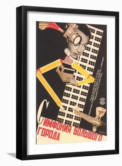 Russian Movieposter with Buikding-null-Framed Art Print