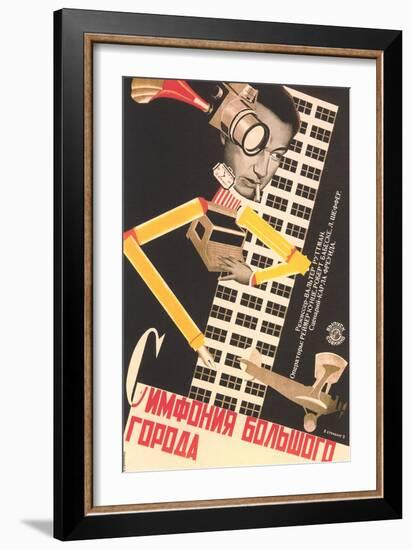 Russian Movieposter with Buikding-null-Framed Art Print