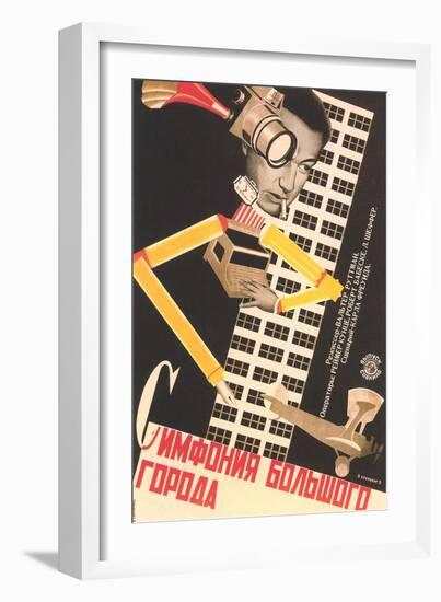 Russian Movieposter with Buikding-null-Framed Art Print