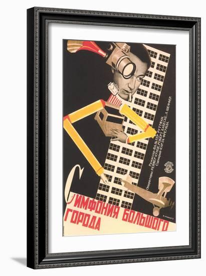 Russian Movieposter with Buikding-null-Framed Art Print